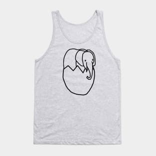 Baby Elephant Hatching from Easter Egg Outline Tank Top